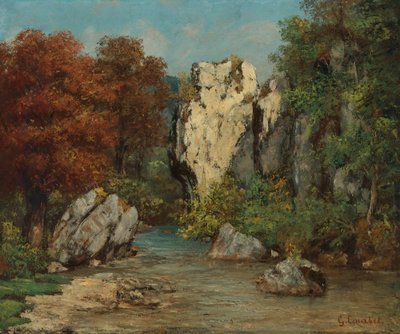 ストリームとロックのある風景 作： Gustave Courbet